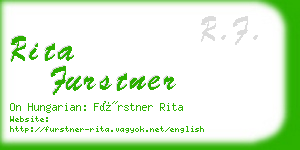 rita furstner business card